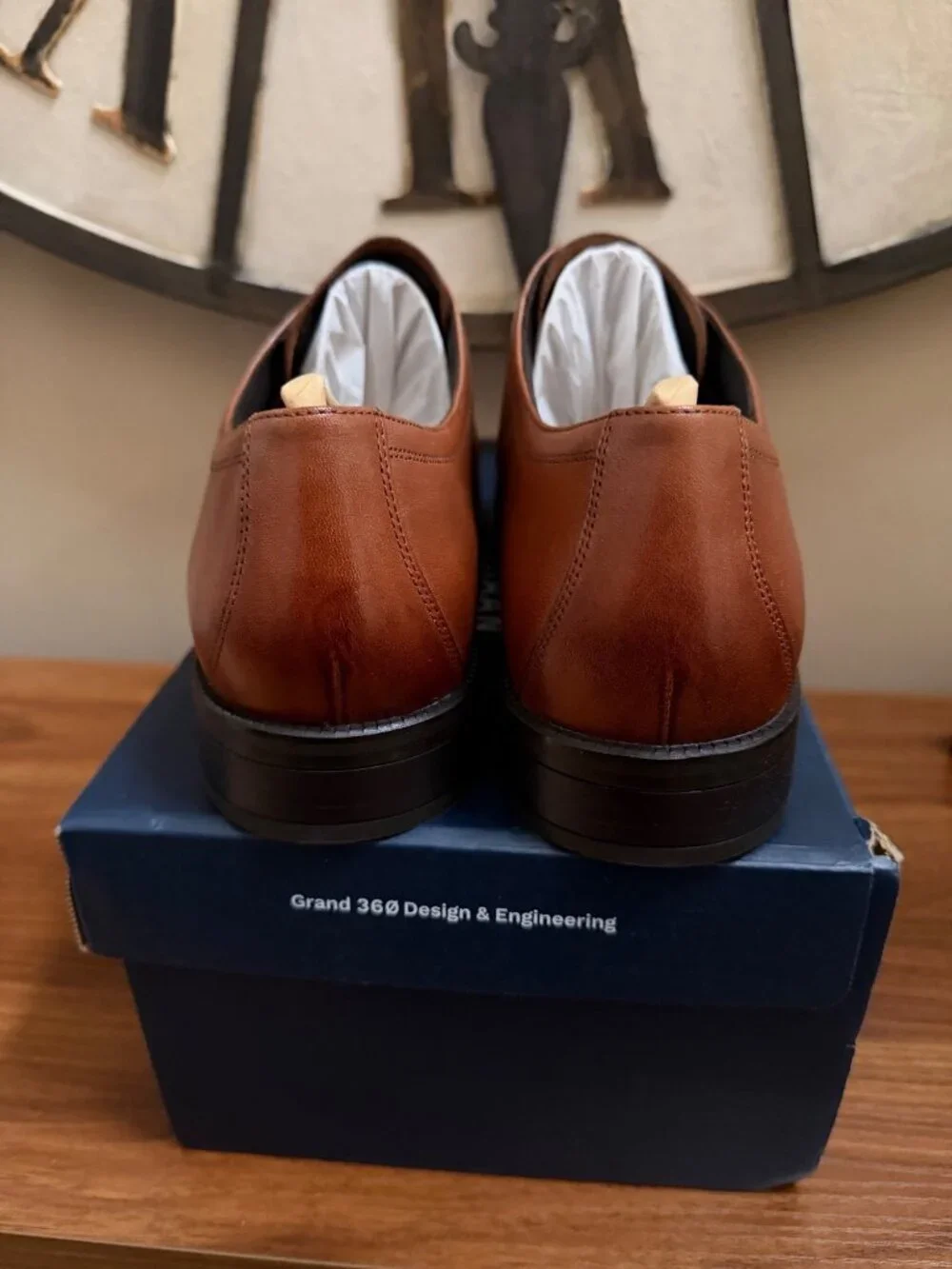 Cole Haan Mens British Tan Leather Cap Toe Oxford Dress Shoes Size 12 M